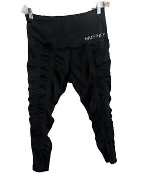 Skinnify Compression Leggings XL womens Black High Waist Sculpting Gym